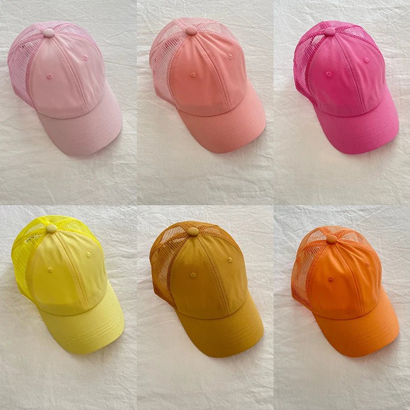 Summer Kids Baseball Cap Casual Solid Children Caps Sun Hat Boys Girls Outdoor Accessories 2 - 8Y - Avero