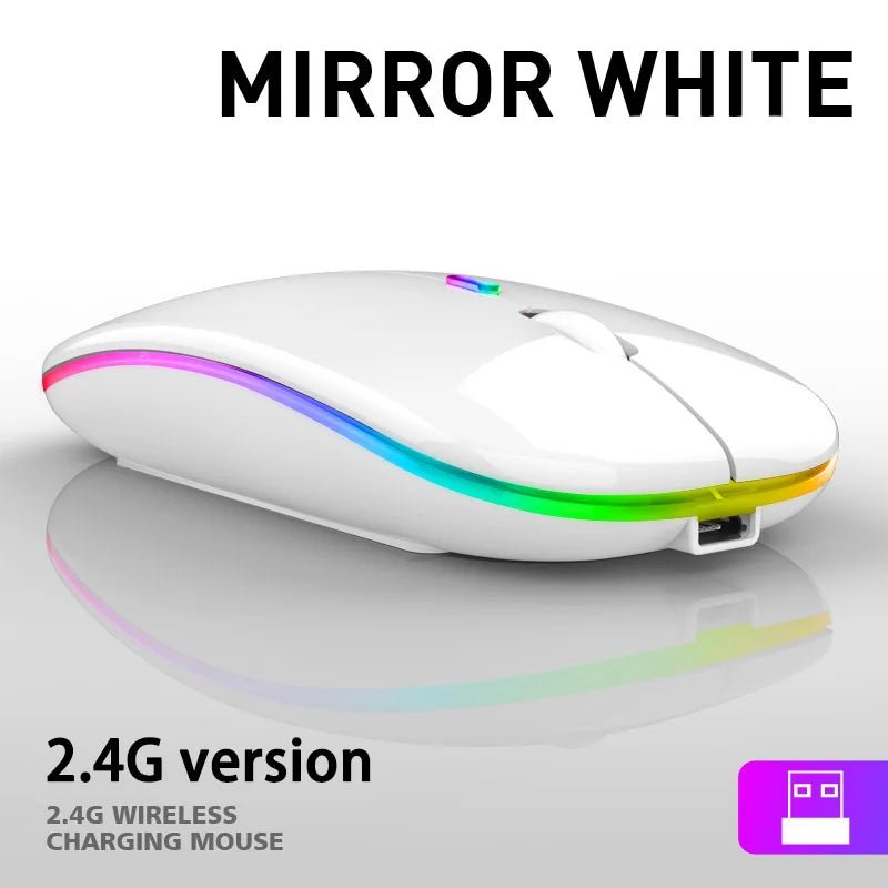 Tablet Phone Computer Bluetooth Wireless Mouse Charging Luminous 2.4G USB Wireless Mouse Portable Mouse - Avero