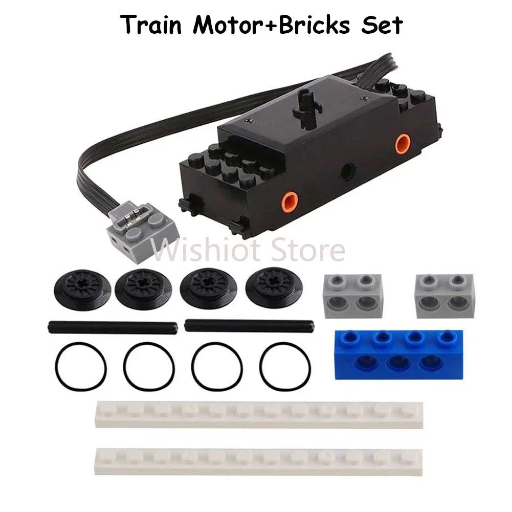 Technical Parts Train Motor 88002 MOC Pack Power Functions Battery Box Tracks Top Base Plate for Legoeds EV3 91994 74784 2871 - Avero