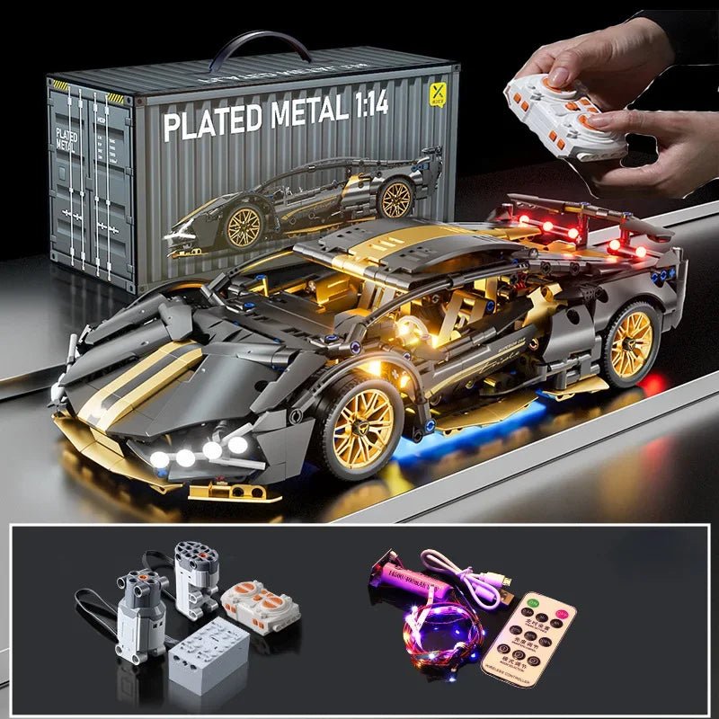 Technical Racing Sport Car Model Building Blocks technic adults 1:14 DIY Supercar Brick Puzzle Toys Kid Adult Gift(1280+granule) - Avero