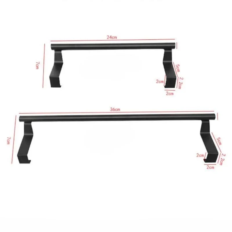 Towel Rod Steel Metal Wire over Cabinet Towel Rack Storage Organizer Bathroom Door Hanging Towel Rack Punch - Free Rag Hanger - Avero