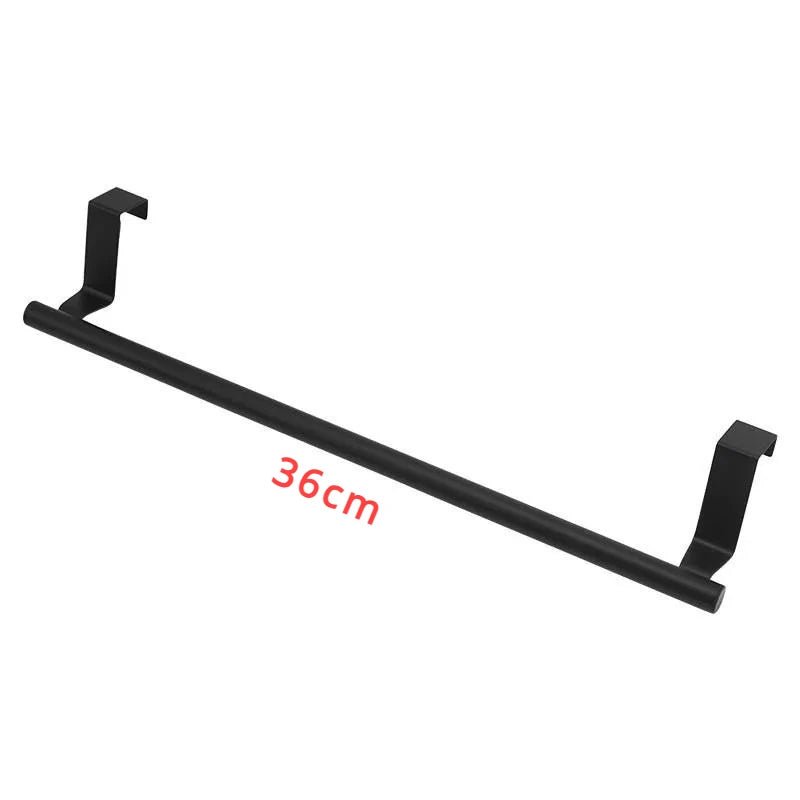 Towel Rod Steel Metal Wire over Cabinet Towel Rack Storage Organizer Bathroom Door Hanging Towel Rack Punch - Free Rag Hanger - Avero
