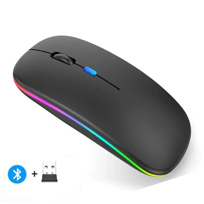 Ultra - Slim Wireless Rechargeable Mouse with LED Lighting, Dual Mode (BT & 2.4G), Compatible with iPad, Laptop, PC, Mac, Windows - Avero