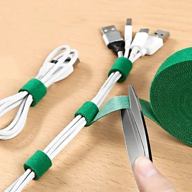 Wholesale 2/5M/Roll 12mm Width Cable Organizer USB Cable Winder Management nylon Free Cut Ties Mouse earphone Cord cable ties - Avero
