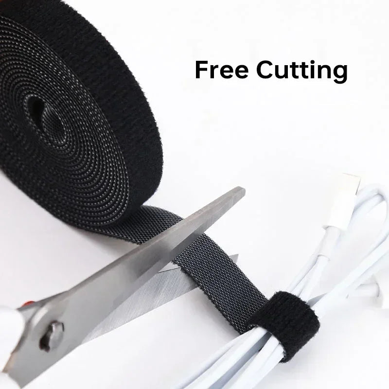 Wholesale 2/5M/Roll 12mm Width Cable Organizer USB Cable Winder Management nylon Free Cut Ties Mouse earphone Cord cable ties - Avero
