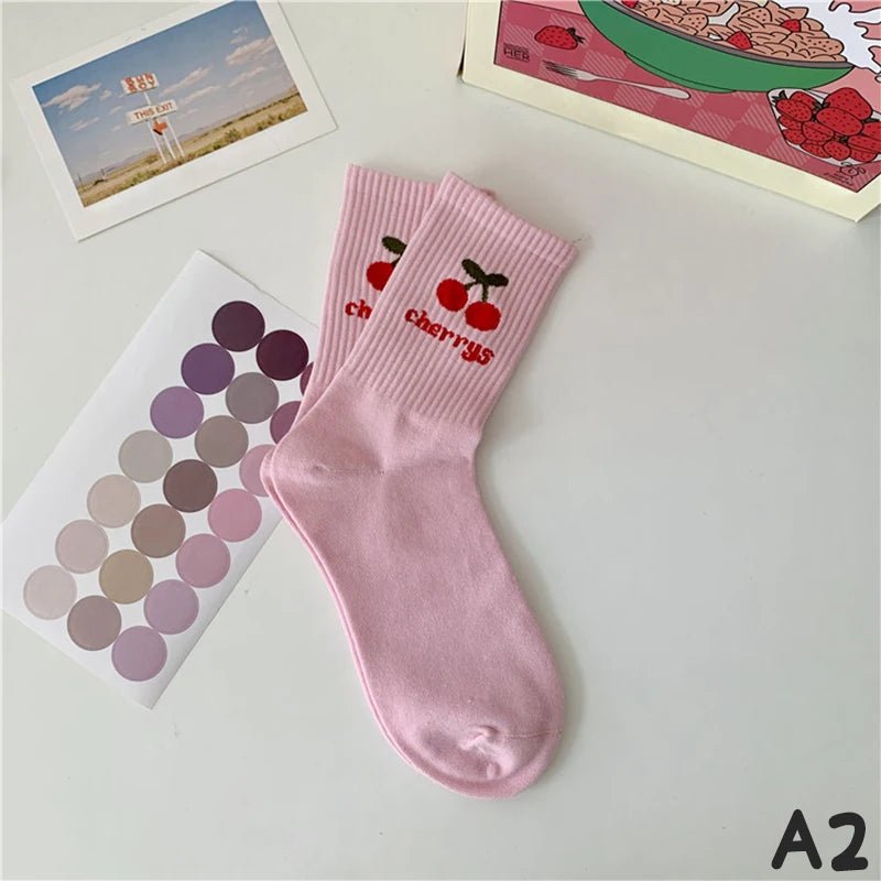 Women's Cute Korean Fashion Socks Love Heart Square Funny Casual Comfy Street Hip Hop Skateboard Daily Trendy Footwear - Avero