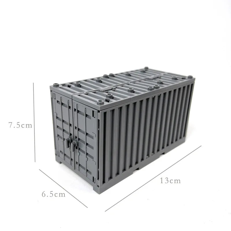 WW2 Military MOC War 2 Container Camp Equipment Warehouse SWAT Scene Cannon Base Model Building Blocks Bricks Children Toys Gift - Avero