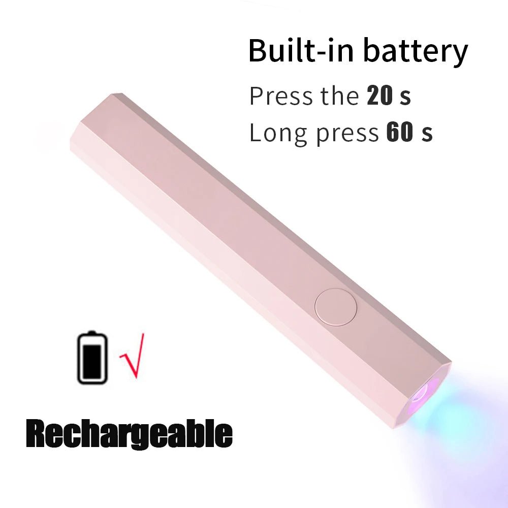 YIKOOLIN Convenient Handheld Nail Dryer Lamp UV/LED Nail Curing All Gel Polish Nail Art Tool USB Rechargeabl Nail Lamp - Avero
