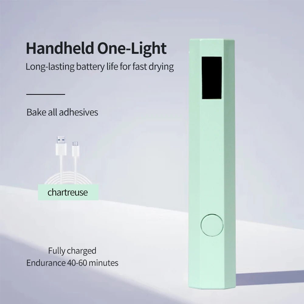 YIKOOLIN Convenient Handheld Nail Dryer Lamp UV/LED Nail Curing All Gel Polish Nail Art Tool USB Rechargeabl Nail Lamp - Avero