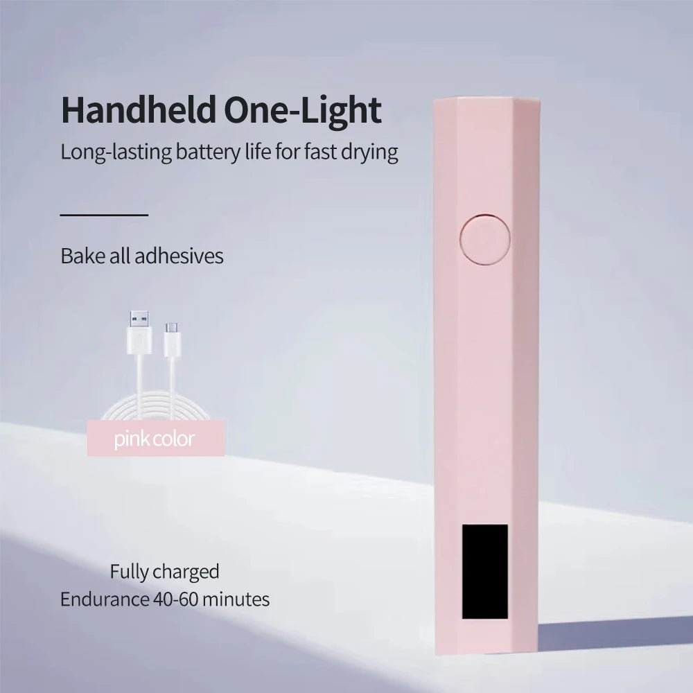 YIKOOLIN Convenient Handheld Nail Dryer Lamp UV/LED Nail Curing All Gel Polish Nail Art Tool USB Rechargeabl Nail Lamp - Avero