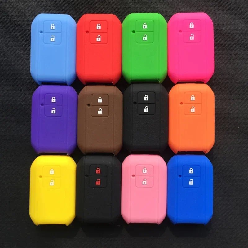 ZAD Silicone Rubber Car Key Cover Case Set For Suzuki New Swift 2017 Wagon R Japanese Monopoly Type 3c 2Button Remote Bey Holder - Avero