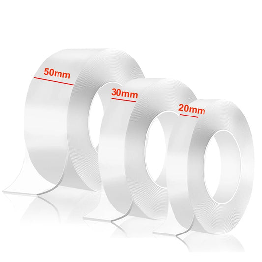 1 - 10M Double - sided Adhesive Nano Tape 20 - 50mm Width Reusable No Trace Waterproof Ultra - strong Tape Strip Clear Mounting Tape - Avero