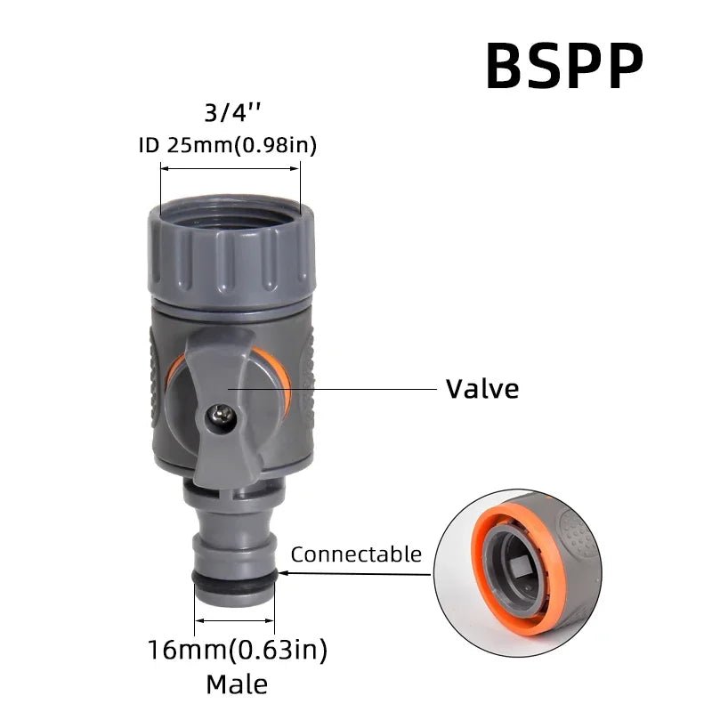 1 - Pcs 1/2" 3/4" 1" Garden Hose Quick Connect Adapters - EU BPS Threaded Fittings for Faucets, Spray Guns & Watering Systems - Avero