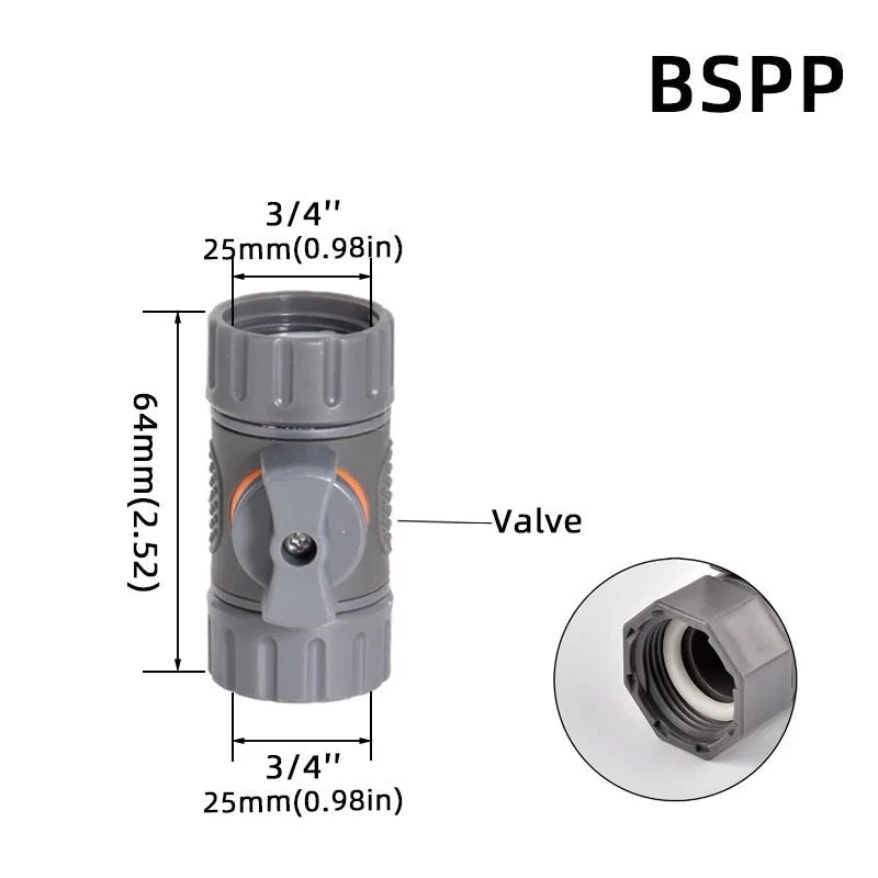 1 - Pcs 1/2" 3/4" 1" Garden Hose Quick Connect Adapters - EU BPS Threaded Fittings for Faucets, Spray Guns & Watering Systems - Avero