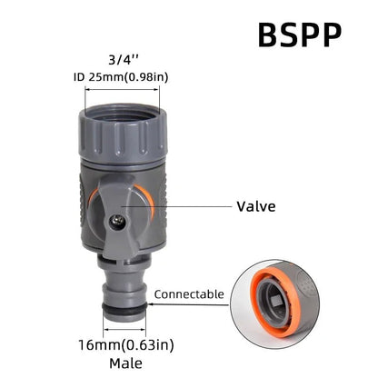 1 - Pcs 1/2" 3/4" 1" Garden Hose Quick Connect Adapters - EU BPS Threaded Fittings for Faucets, Spray Guns & Watering Systems - Avero