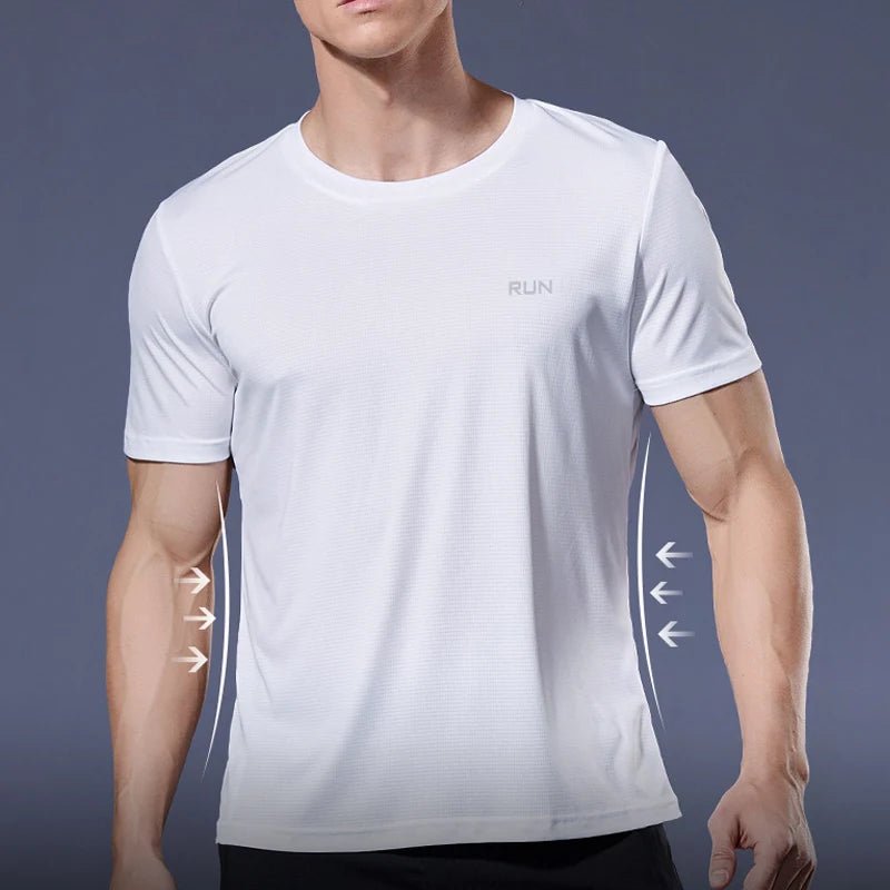 1 Piece Men's Short Sleeve Undershirt Man Athletic T-Shirt Quick Drying Lightweight Silk Underwear For Running Training Fitness - Avero