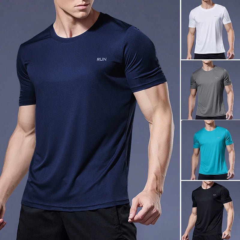 1 Piece Men's Short Sleeve Undershirt Man Athletic T-Shirt Quick Drying Lightweight Silk Underwear For Running Training Fitness - Avero