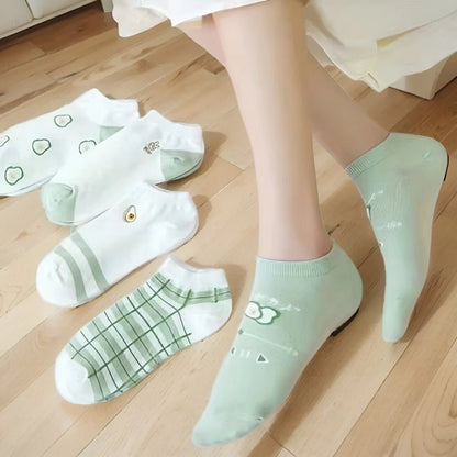 10 Pairs Fuzzy Print Socks Cute & Lightweight Invisible Socks Women's Stockings & Hosiery - Avero