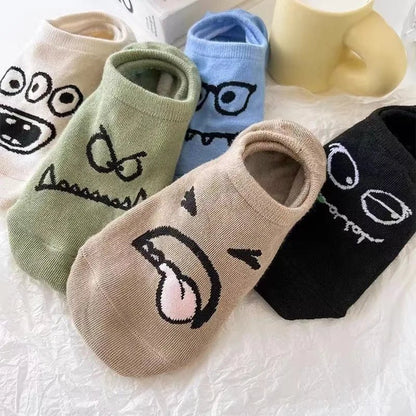 10 Pairs Fuzzy Print Socks Cute & Lightweight Invisible Socks Women's Stockings & Hosiery - Avero