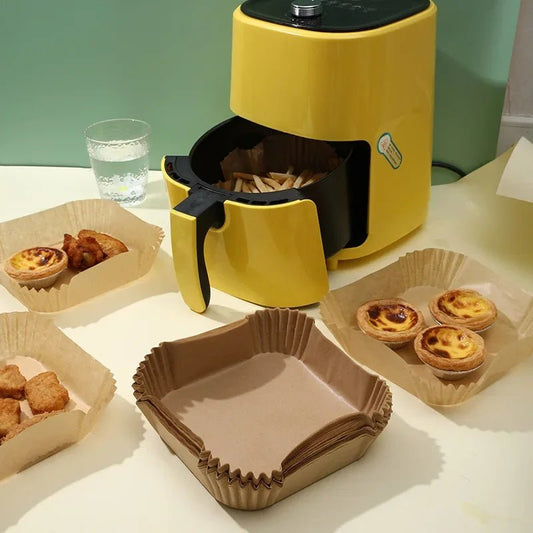 100Pcs Air Fryer Paper Oil Proof Isolation Paper Tray Disposable Non Stick Baking Pad Convenient And Durable Air Fryer Square - Avero