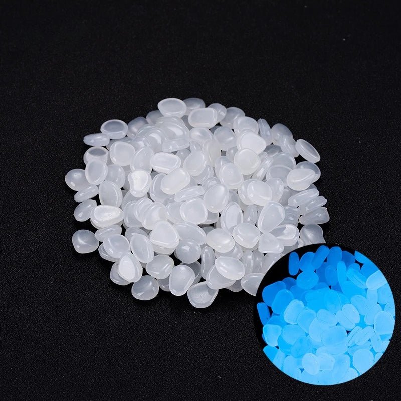 100Pcs Glow in the Dark Garden Pebbles For Sidewalk Garden Terrace Lawn Garden Patio Fish Tank Aquarium Decoration Glow Stone - Avero