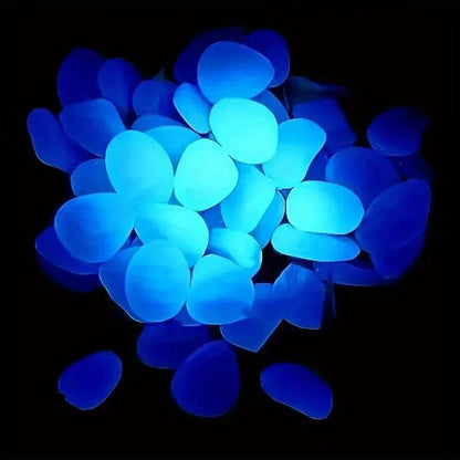 100Pcs Glow in the Dark Garden Pebbles For Sidewalk Garden Terrace Lawn Garden Patio Fish Tank Aquarium Decoration Glow Stone - Avero