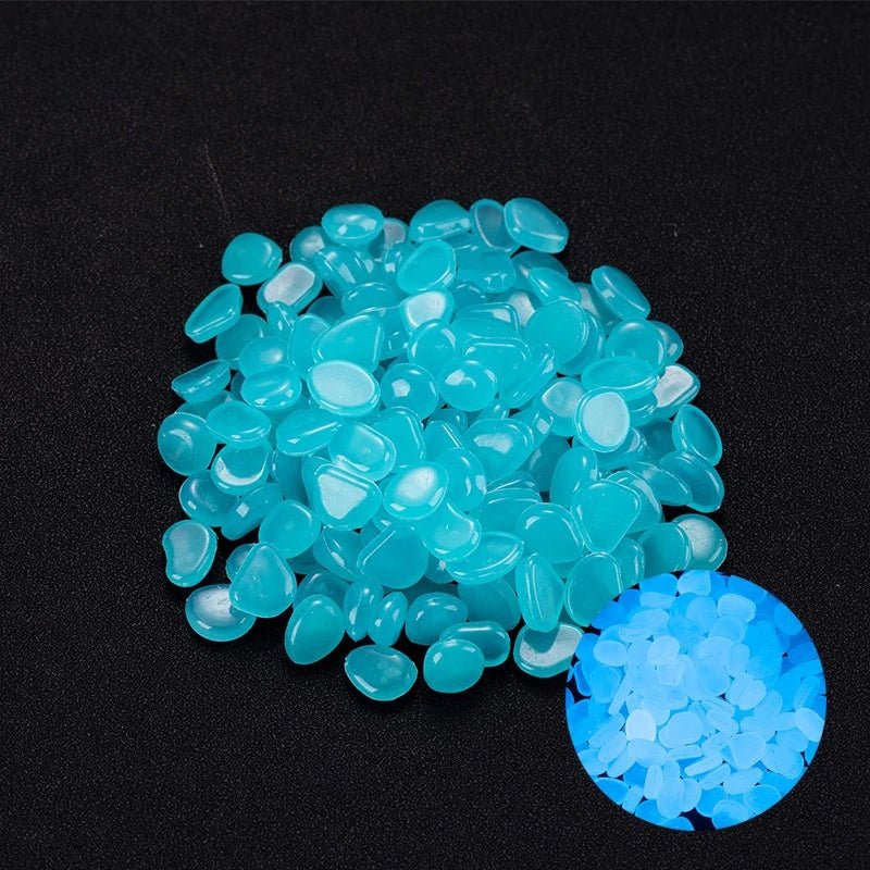 100Pcs Glow in the Dark Garden Pebbles For Sidewalk Garden Terrace Lawn Garden Patio Fish Tank Aquarium Decoration Glow Stone - Avero