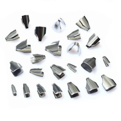 100pcs Stainless Steel 2 - 7mm Flat Cords Crimp End Beads Caps Clip Tip Fold for DIY Snake Chain Necklace Jewelry Making Findings - Avero