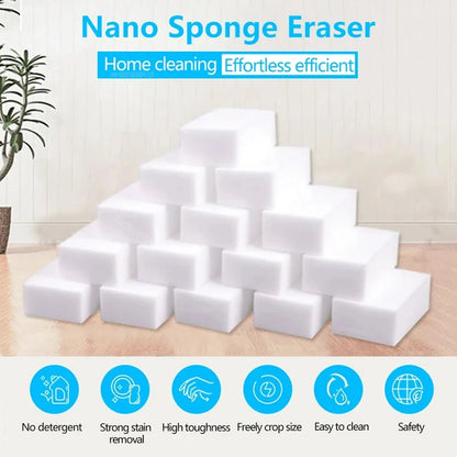 10/20/50/100Pcs Melamine Sponge Magic Sponge Eraser Eraser Cleaner Cleaning Sponges for Kitchen Bathroom Cleaning Tools 10*6*2cm - Avero