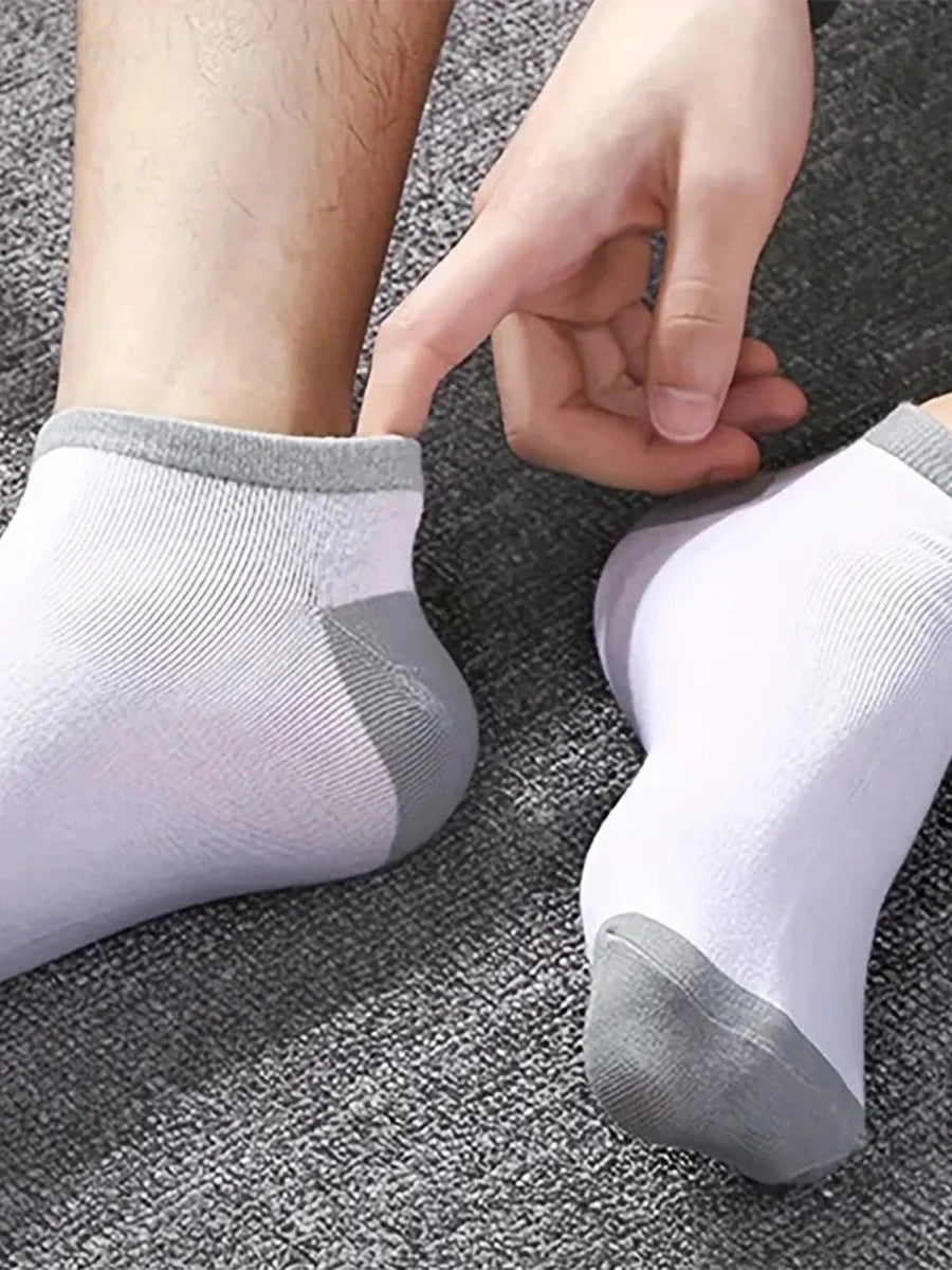 10pairs Men's Fashion Cotton Breathable Comfortable Ankle Socks, Men's Summer Socks - Avero