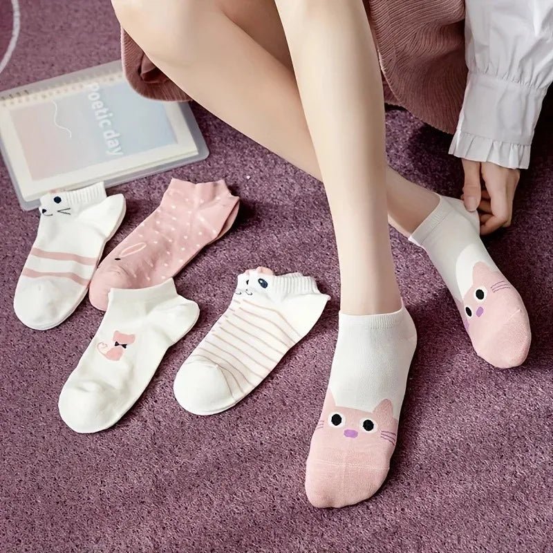 10pairs Men's Fashion Cotton Breathable Comfortable Ankle Socks, Men's Summer Socks - Avero