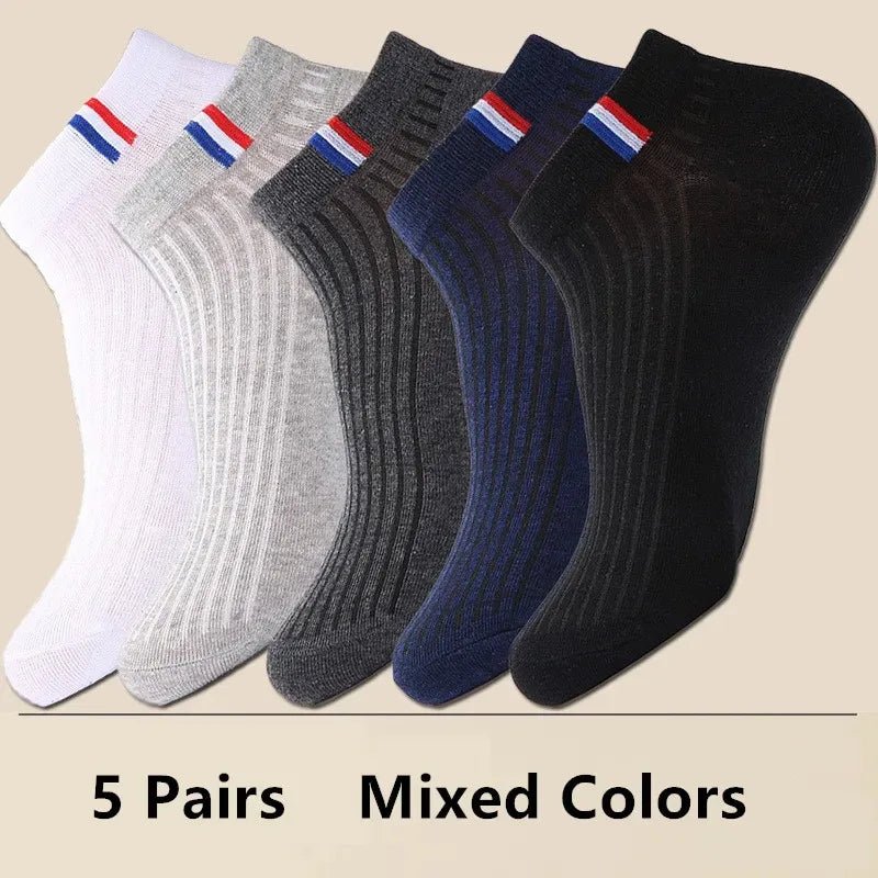 10pairs Men's Fashion Cotton Breathable Comfortable Ankle Socks, Men's Summer Socks - Avero