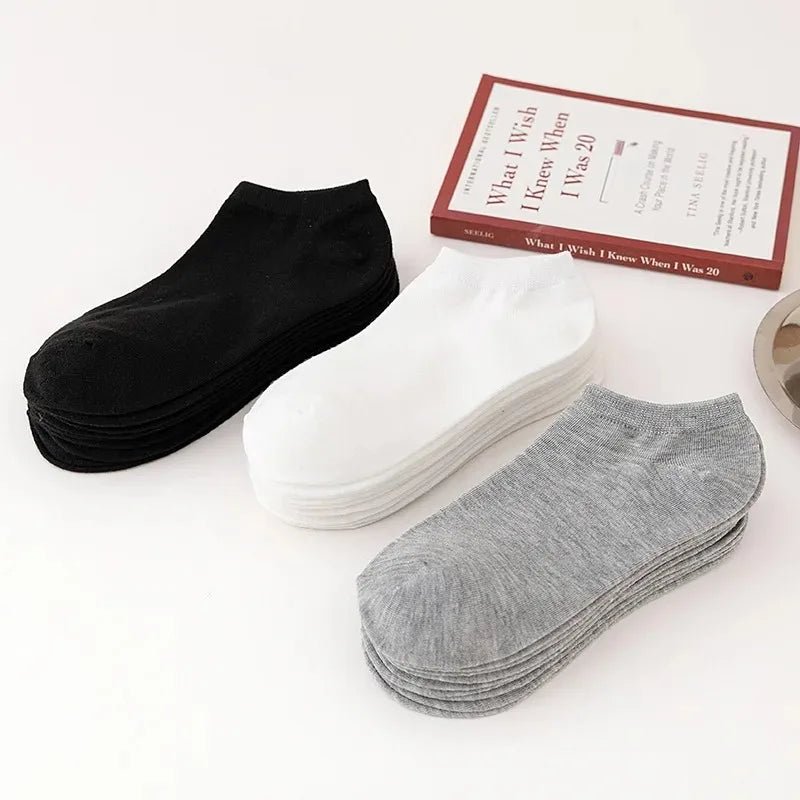 10pairs Men's Fashion Cotton Breathable Comfortable Ankle Socks, Men's Summer Socks - Avero