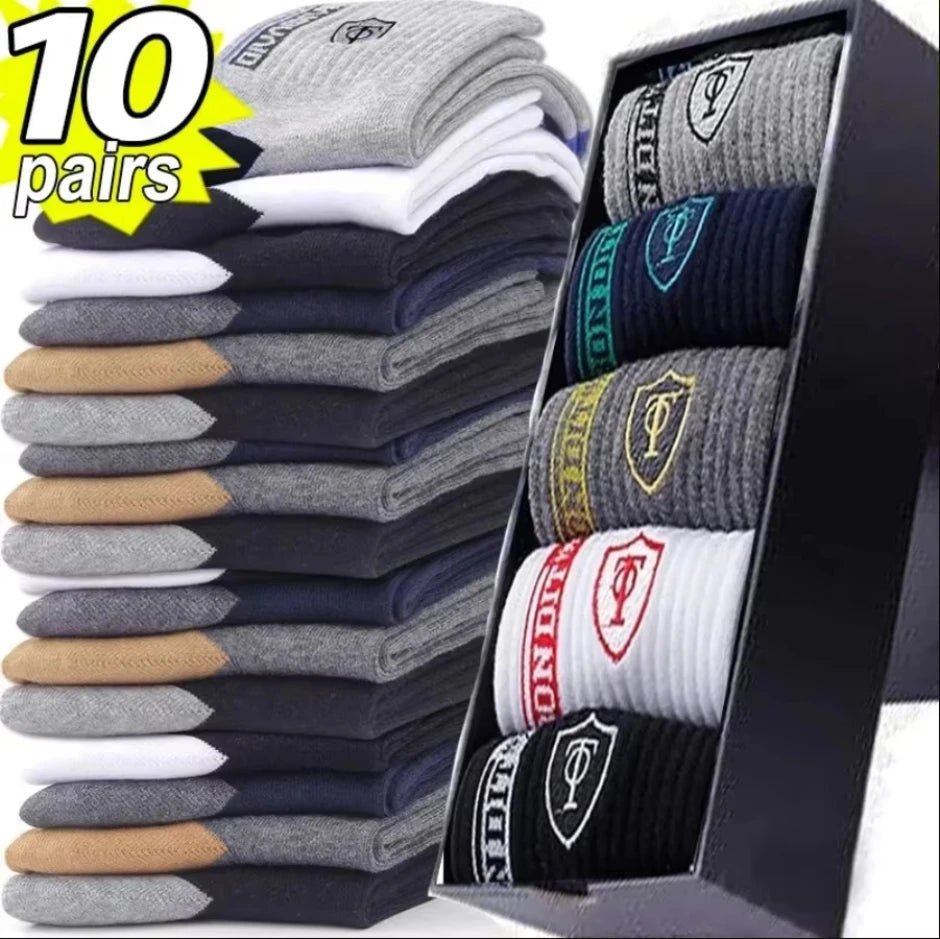 10pairs Men's Fashion Cotton Breathable Comfortable Ankle Socks, Men's Summer Socks - Avero