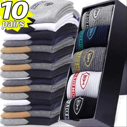 10pairs Men's Fashion Cotton Breathable Comfortable Ankle Socks, Men's Summer Socks - Avero