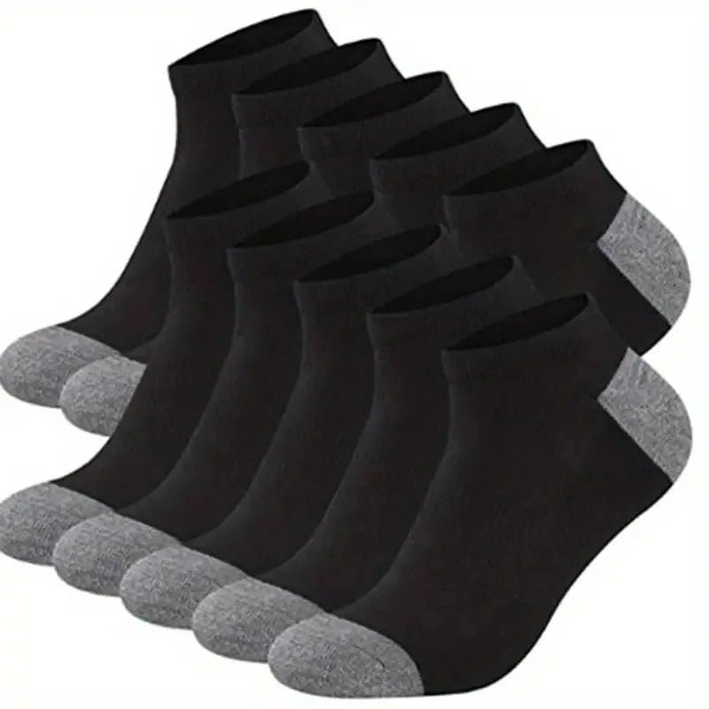 10pairs Men's Fashion Cotton Breathable Comfortable Ankle Socks, Men's Summer Socks - Avero
