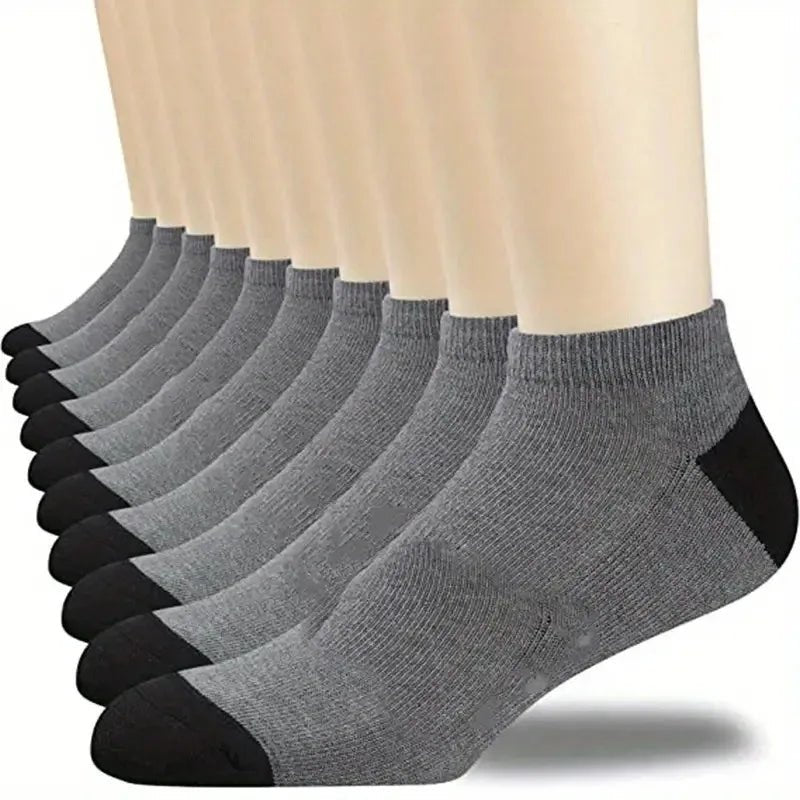 10pairs Men's Fashion Cotton Breathable Comfortable Ankle Socks, Men's Summer Socks - Avero