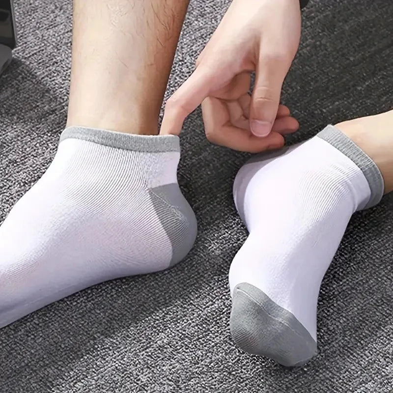 10pairs Men's Fashion Cotton Breathable Comfortable Ankle Socks, Men's Summer Socks - Avero
