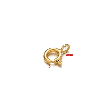10pcs Stainless Steel Round Spring Ring Clasps Necklace Connectors for DIY Jewelry Bracelet Making Earrings Accessories 5 - 12mm - Avero