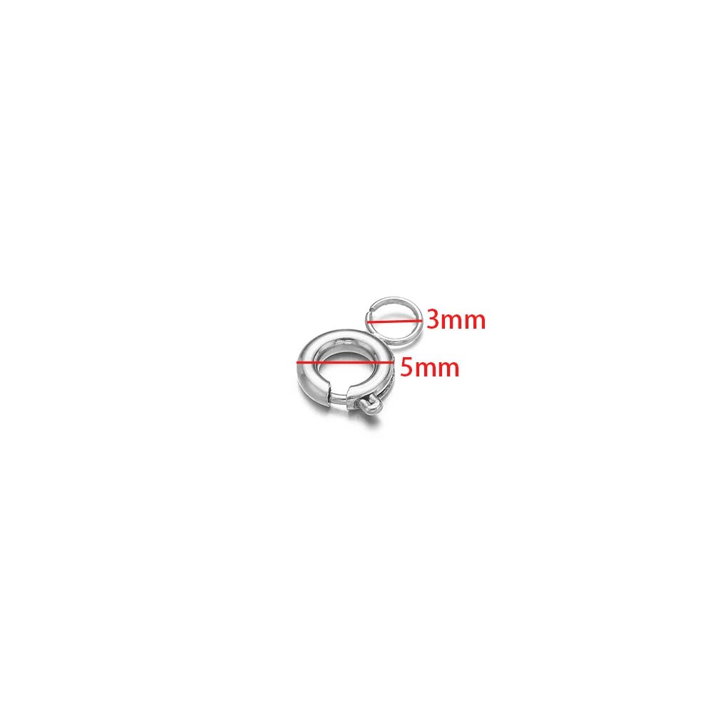 10pcs Stainless Steel Round Spring Ring Clasps Necklace Connectors for DIY Jewelry Bracelet Making Earrings Accessories 5 - 12mm - Avero