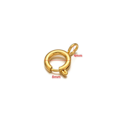 10pcs Stainless Steel Round Spring Ring Clasps Necklace Connectors for DIY Jewelry Bracelet Making Earrings Accessories 5 - 12mm - Avero