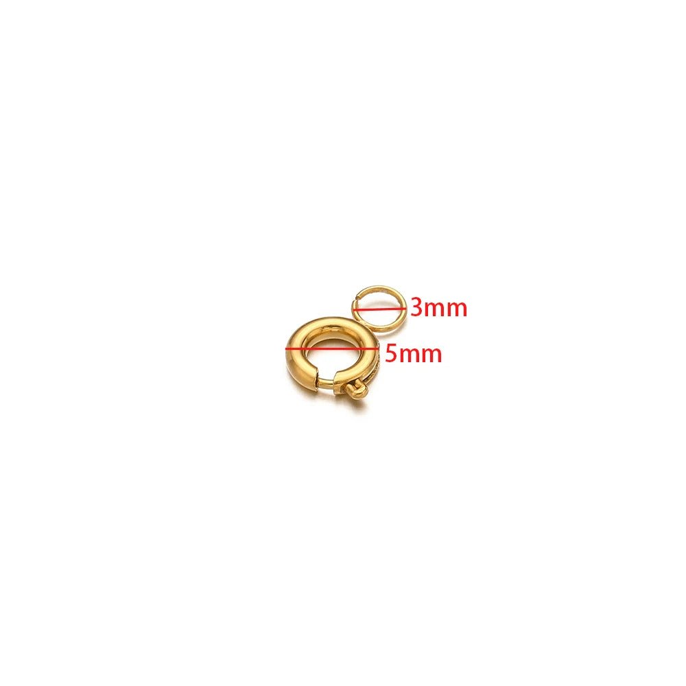 10pcs Stainless Steel Round Spring Ring Clasps Necklace Connectors for DIY Jewelry Bracelet Making Earrings Accessories 5 - 12mm - Avero