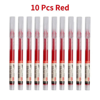 10Pcs/set High Quality Needle Type Gel Pens Straight Liquid Ballpoint Pen Kawaii Stationery School Office Supplies Writing - Avero