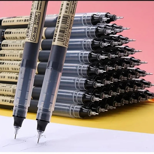 10Pcs/set High Quality Needle Type Gel Pens Straight Liquid Ballpoint Pen Kawaii Stationery School Office Supplies Writing - Avero