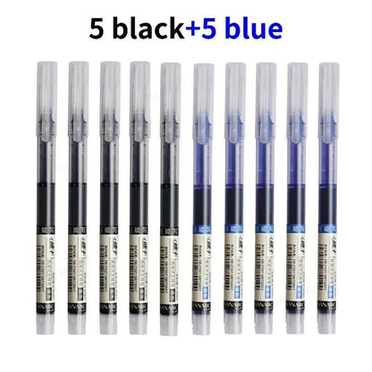 10Pcs/set High Quality Needle Type Gel Pens Straight Liquid Ballpoint Pen Kawaii Stationery School Office Supplies Writing - Avero