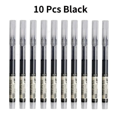 10Pcs/set High Quality Needle Type Gel Pens Straight Liquid Ballpoint Pen Kawaii Stationery School Office Supplies Writing - Avero