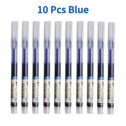 10Pcs/set High Quality Needle Type Gel Pens Straight Liquid Ballpoint Pen Kawaii Stationery School Office Supplies Writing - Avero