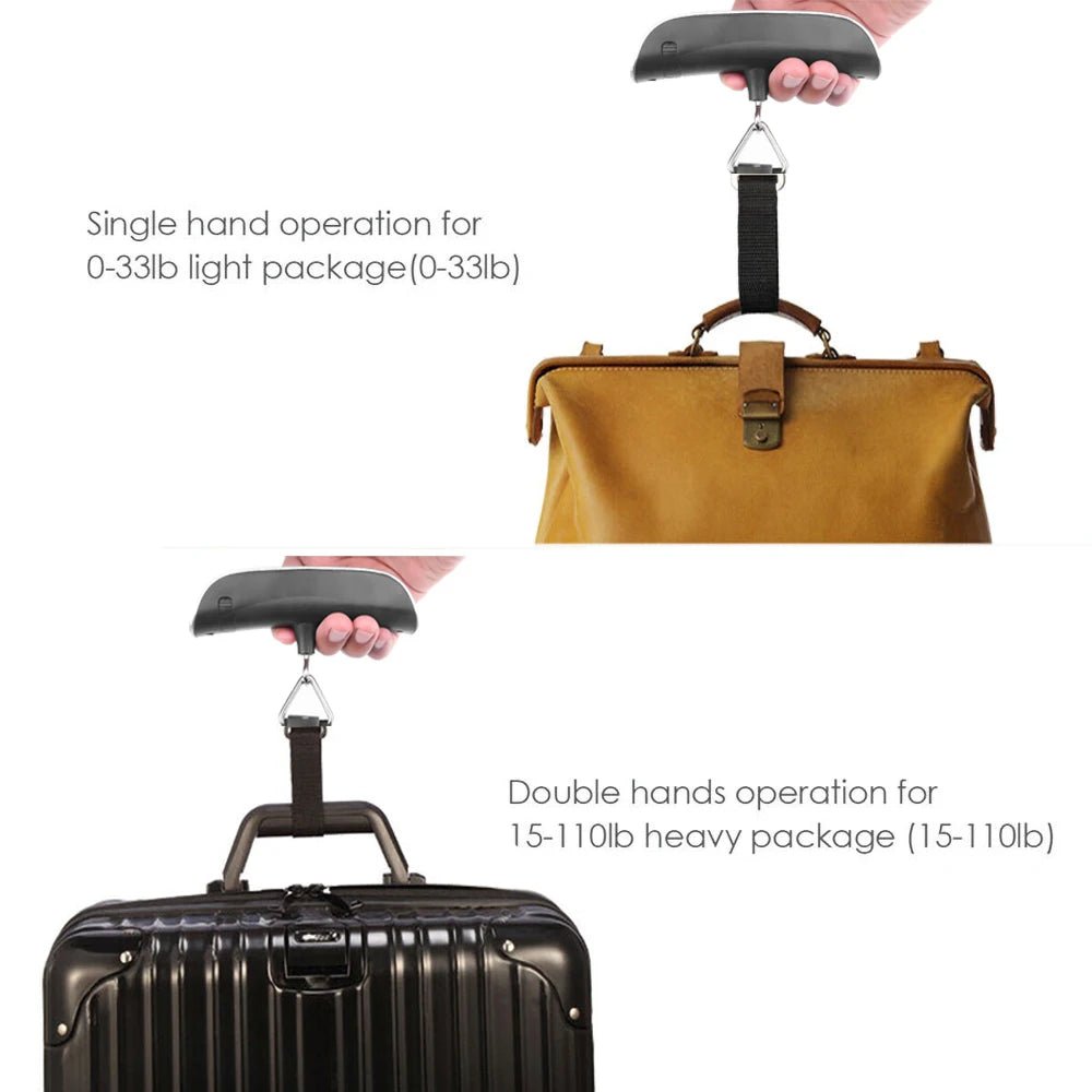 110Lb/50Kg Hanging Baggage Scale Digital Luggage Scale LCD Display Portable Suitcase Weighing Scale Travel Luggage Weight Scale - Avero