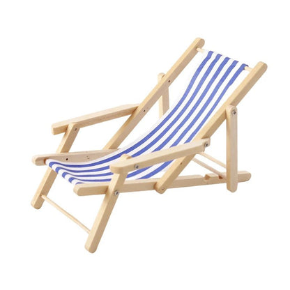 1:12 Dollhouse Mini Foldable Beach Chair Lounge Chair Model Dollhouse Furniture Decoration Micro Scene Construction Props - Avero