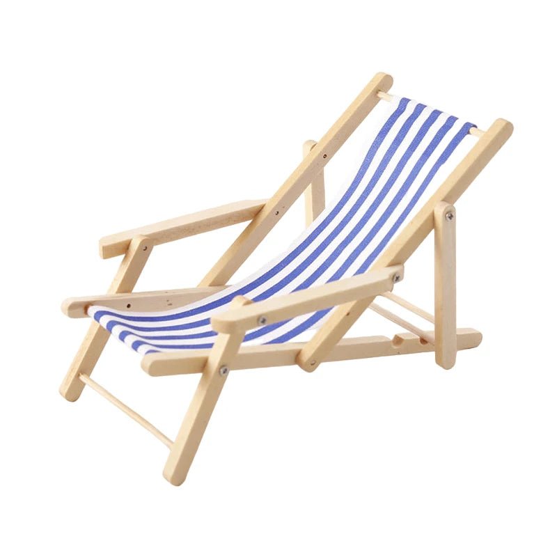 1:12 Dollhouse Mini Foldable Beach Chair Lounge Chair Model Dollhouse Furniture Decoration Micro Scene Construction Props - Avero